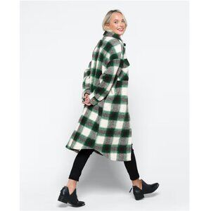 Steve Madden Long Plaid Coat
